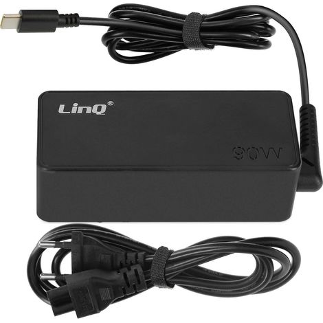 Chargeur rapide USB-C 90 W pour ordinateurs portables, noir (1/5)