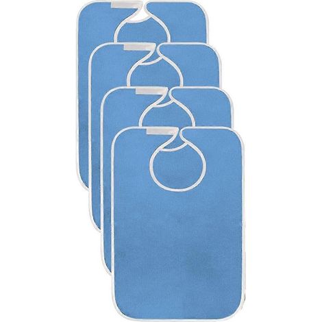 Set mit 4 Lätzchen für Erwachsene (Frauen und ältere Männer), aus Frottee, verstellbar, zum Schutz der Kleidung. (1/5)