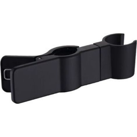 Support receveur de douche, support de tringle de douche 22-25 mm, métal, pivotant, réglable (Noir)