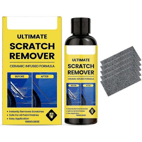 Nettoyant anti-rayures pour voiture Ultimates avec microfibre pour une élimination rapide des rayures profondes. Produit de polissage professionnel pour la restauration de la peinture. (1/5)