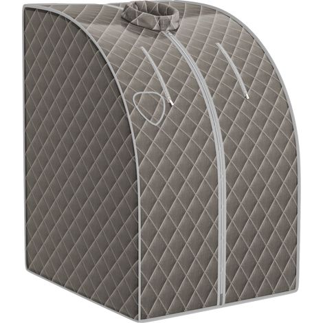 Sauna portable pliable 78 x 87 x 101 cm 9 niveaux de chaleur revêtement étanche ambiance cosy en aluminium polymère gris