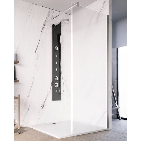 Parete doccia Walk in 140 cm Marsiglia vetro opaco 8 mm cromo H 195 (1/5)