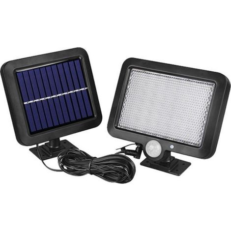 Projecteur solaire d'extérieur, sans fil, étanche IP65, éclairage de sécurité à énergie solaire, lampe solaire à 120° avec câble de 5 m pour porche, jardin, cour-AquaForge (1/5)