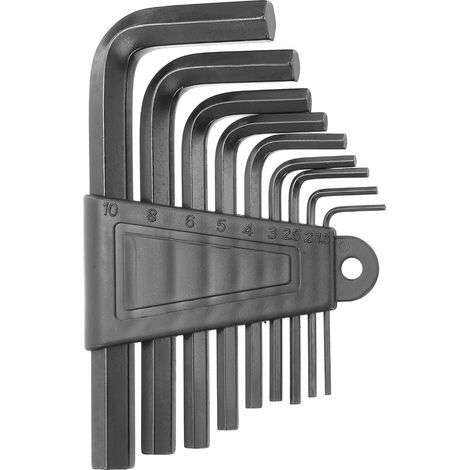 9pcs Hex Allen Key Set 1.5/2/2.5/3/4/5/6/8/10mm 45 L Shape Steel Metric Repair Tool for Home, DIY, Bike and Motorcycle Repair, Black (1/5)