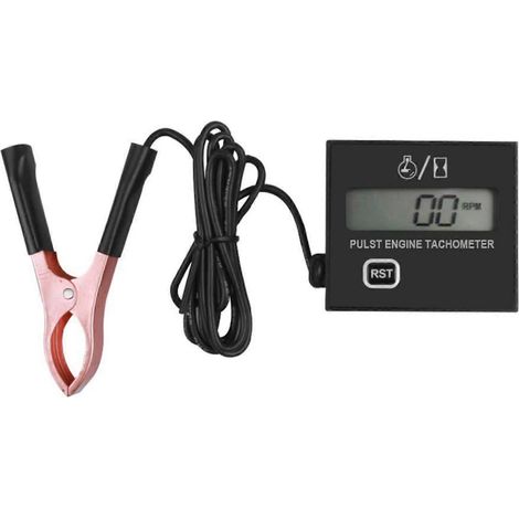 Tachymètre numérique inductif pour tronçonneuses, tondeuses à gazon et motos, avec compteur horaire et batterie remplaçable. (1/5)