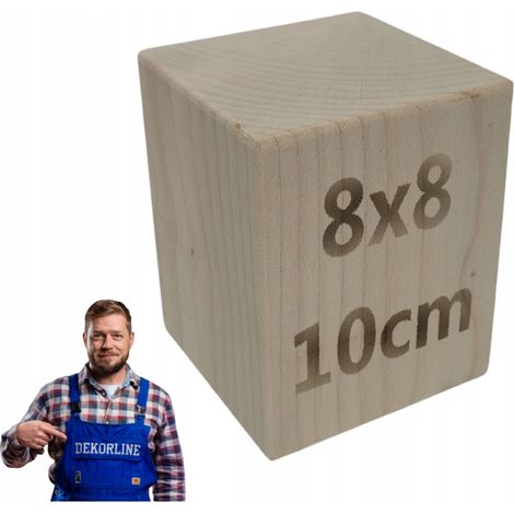 Pied de meuble - 8 x 8 x 10 cm - Bois d’orme - Prêt à peindre - Design élégant et durable