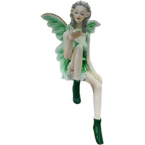 Fée des fleurs, adorable petite fille, ornement en résine, ange, décoration intérieure, artisanat, statue, statue de fée, décoration de bar ou de bureau, couleur cyan (1/5)