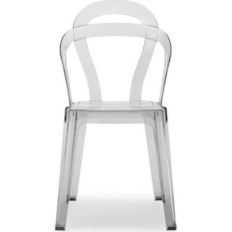 Chaise transparente empilable – Cadre en polycarbonate – Hauteur 86cm – Largeur 47cm – Pour intérieur et extérieur – Disponible en plusieurs couleurs – Scab Design