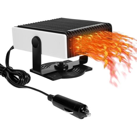 Chauffage Voiture, 12 V 150 W Radiateur soufflant de Voiture, Désembueur De DéGivreur Voiture pour Pare-Brise, Ventilateur de Refroidissement et de Chauffage 2 en 1 avec Base rotative à 360°