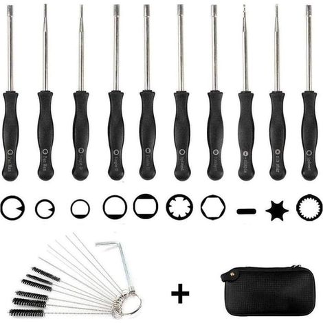 Kit de 10 tournevis pour carburateur + sac EVA + brosse de nettoyage, outil de réglage du carburateur (1/5)
