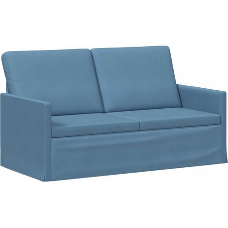 Divano a 2 posti Blu 150 x 81 x 82 cm Tessuto in Cords vidaXL (1/5)