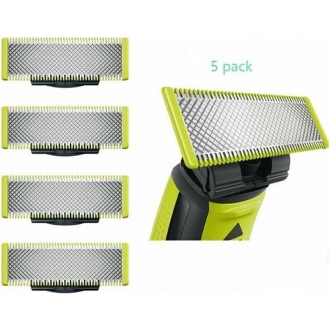 Kompatibel mit Philips OneBlade – Ersatzklingen für den elektrischen Rasierer/Trimmer OneBlade, langlebiger Edelstahl, zum Trimmen, Stylen und Rasieren, 5er-Packung (1/5)