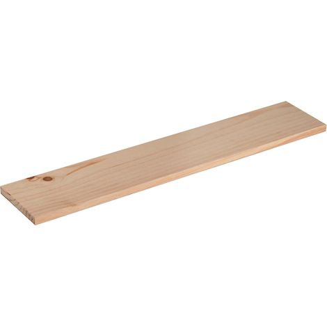 Astigarraga – Étagère murale en pin massif brut 90 x 17 cm – Prête à peindre – Fixation avec équerres triangles – Bois certifié PEFC