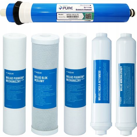Komplettes Set Osmose-Kartuschen für RO7- und RO6-Membranfilter (1/5)