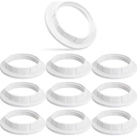 10 Pcs Bague De Abat Jour à Vis e27, Douille e27, Adaptateur Abat Jour e27,Abat Jour Lampe Chevet e14,Abat-Jour Anneau Convertisseur,Anneau Réducteur Pour Abat-Jour,Pour Table Bureau Lampadaires