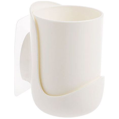 FENOPLASTICASupport mural pour porte-brosse à dents sans poinçon, support de rangement pour tasse de rince-bouche - blanc (1/5)