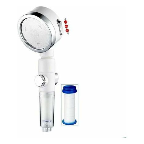 Shower head, pressurized shower, handheld shower head (white shower head (transparent handle) + filter element) (1/5)