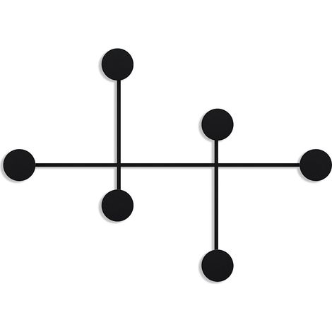 Wandhaken aus Metall "Dama" - 82 x 10 x 60 cm - Schwarz (1/5)