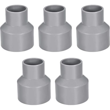 50mm x 32mm PVC Pipe Reducer Fitting Coupling Hub By Hub DWV Grey 5Pcs (1/3)