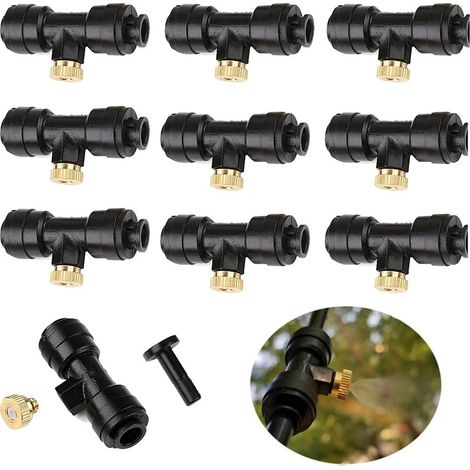 10 pièces Kit de buses de brumisation buses de brouillard pour système de brumisation de Patio système de refroidissement brumisateur d'eau de jardin (1/5)