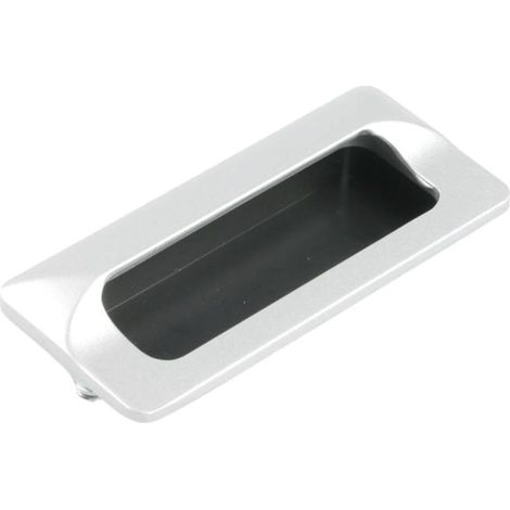 Versenkte Schrankgriffe, Metallgriffe, versenkte Schubladengriffe, matte Oberfläche, 11 x 5 cm  Haus & Garten, Silber – 2er-Pack (1/5)