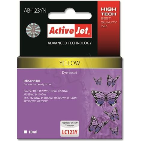 Original Tintenpatrone Activejet AB-123YN Gelb