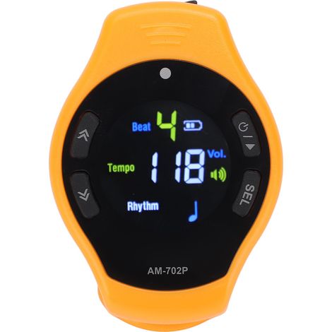 Métronome à pince Mini rechargeable avec écran couleur, métronome portable et dynamique, fonction de mémorisation du tempo pour la course, la corde à sauter et l'entraînement au tempo (orange). (1/5)
