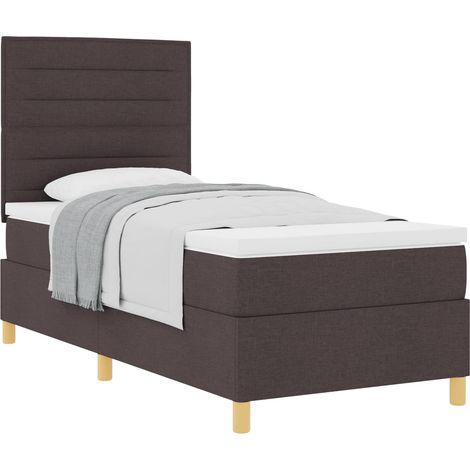 Maison Exclusive - Letto a molle con materasso Marrone Scuro 100 x 200 cm Tessuto (1/5)