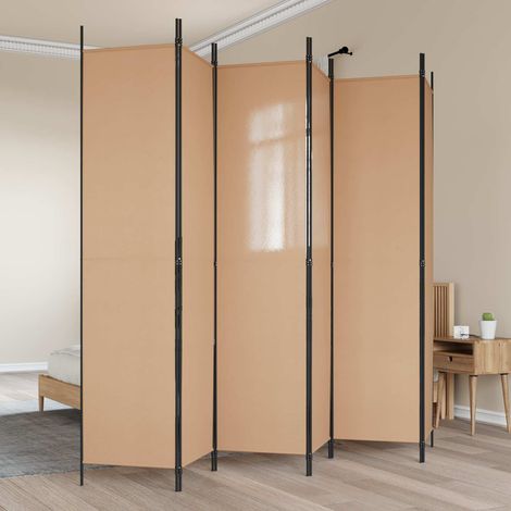 vidaXL Paravent à 6 panneaux Beige 300 x 220 cm Tissu