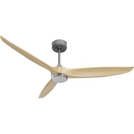 Bolt, Ventilateur déstratificateur d'air, moteur chrome sur pales bois clair 166 Cm, 100 % efficace été et hivers, avec lampe (1/2)