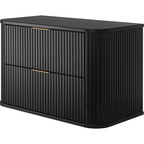 Mobile da bagno, Nero, maniglia dorata, 80,4 x 51,7 x 41,5 cm (1/5)