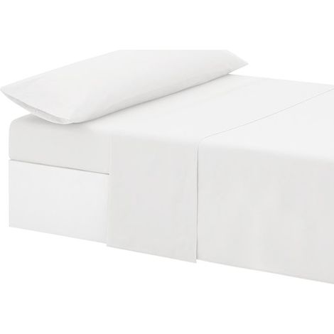 Juego de Sábanas Blancas 3 Piezas Cama 150cm Tacto Extrasuave Descansin