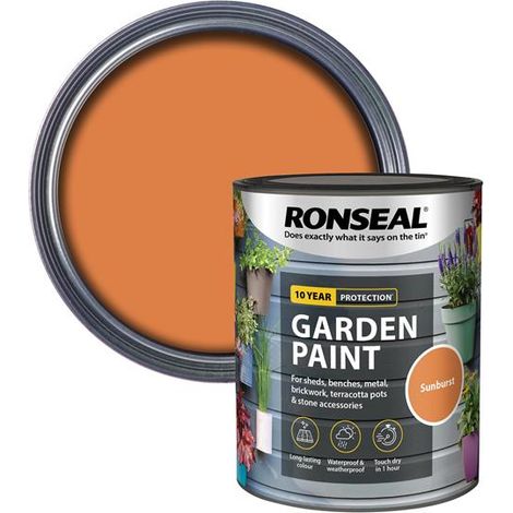 Ronseal Garden Paint Sunburst 750ml - Exterior Outdoor Wood, Metal, Brick, and Shed Paint