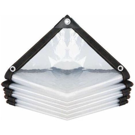 Bâche imperméable transparente perforée Bâche de bâche ultra-légère en PE imperméable Ripstop (Couleur: Transparent, Taille: 200x400cm) (1/5)