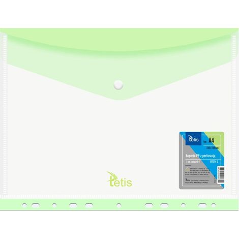 Buste A4 in PP con chiusura a scatto perforata, verdi (6 pezzi)