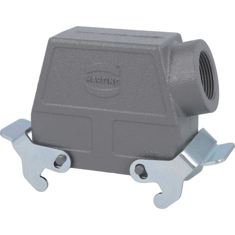 HARTING Han 16B Capot haut, 1xPG21 sortie de câble latérale, avec 2 étriers transversaux Presse-étoupe PG21 Plage de serrage 11,0 mm - 18,0 mm - 1 Stück (1/3)
