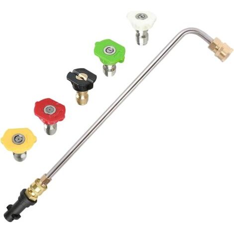 Lance d'extension de lance de nettoyeur haute pression, lance de pulvérisation coudée à 90/30 degrés pour Karcher K2 K3 K4 K5 K6 K7, nettoyeur de gouttière avec 5 buses de pulvérisation (90 deg (1/5)