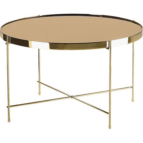 Side Table LUCEA Tempered Glass Gold (1/5)