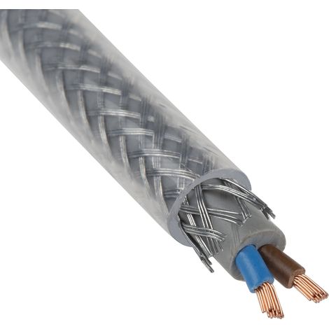 Rs Pro – Câble de contrôle SY 2 x 1 mm² – Blindé en PVC – Longueur 50 mètres – Tension 300/500 V – Pour environnements variés