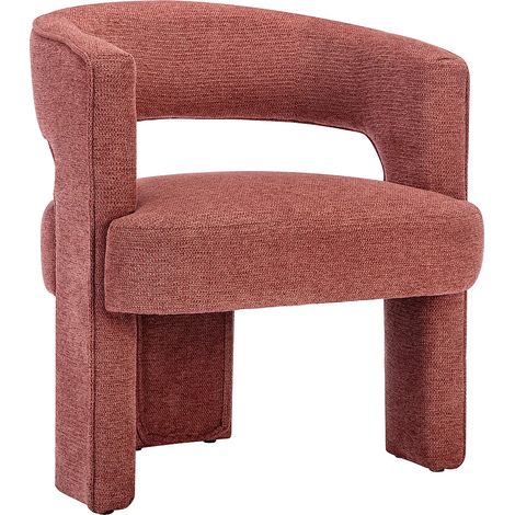 Fauteuil en tissu texturé terracotta FONTANOVA (1/5)