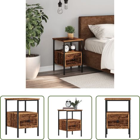 vidaXL Nachttisch Wohnzimmer -  Nachttisch Altholz-Optik 34x36x50 cm Holzwerkstoff (1/5)