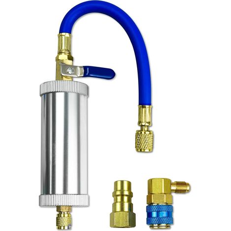 Injecteur de peinture pour compresseur R134A, outils de climatisation, outils de refroidissement pour injecteurs d'huile et de peinture R12 et R22 - Injection oz 1/4" SAE mâle et femelle (1/5)