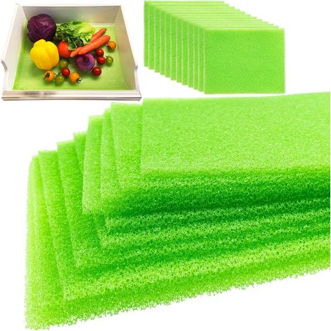 10-Pack Koelkast Plank Spons Voering - Anti-schimmelmat voor Koelkast - 12" x 15" Snijbare - Wasbare en Herbruikbare Koelkastmat - Koelkast Lade Liners - voor Groente- en Fruit Levensverlengende - Gro (1/5)