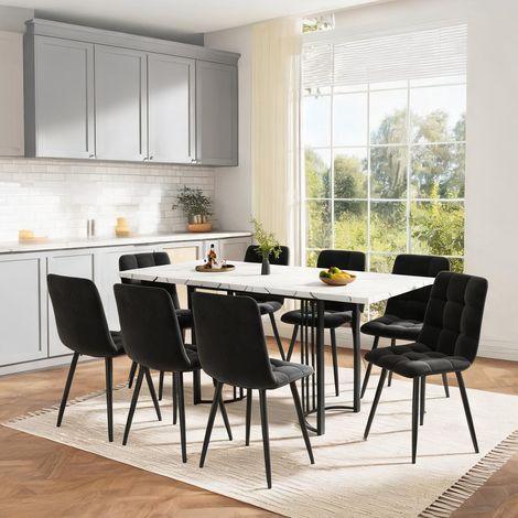 Ensemble de salle à manger extensible 9 pièces avec 8 chaises (1/5)