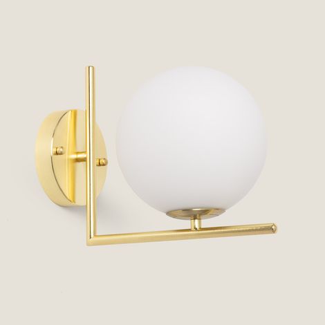 Lampada da Parete Metallo e Vetro Moonlight Design Oro