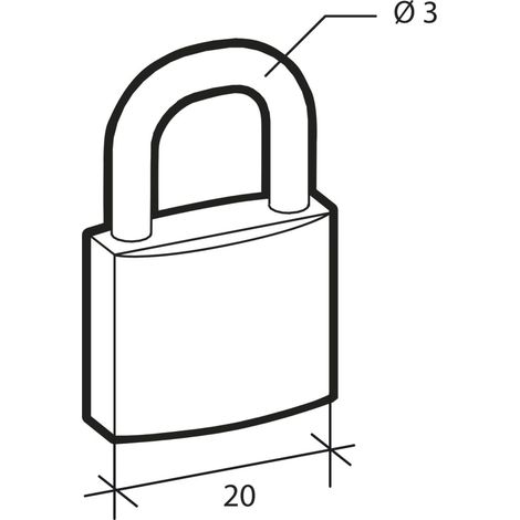 Lucchetto BASIC 20 mm con arco in acciaio, 2 chiavi – THIRARD (1/2)