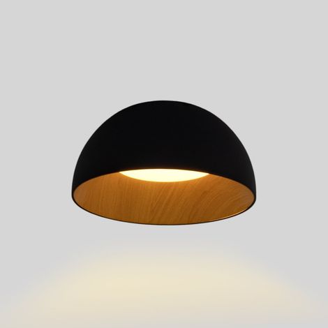 Lámpara De Techo LED CCT 12W - Efecto Madera - Ø35cm - Negro (1/5)