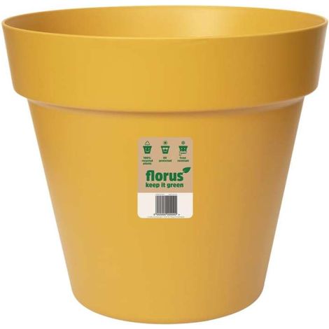 Elho Vaso Florus Paris 20 cm Mustard Rotondo per Interno ed Esterno