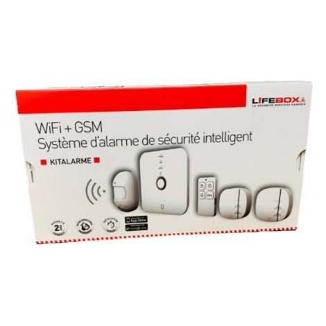 Kit alarme maison sans fil GSM et WIFI – Sirène 60dB – Compatible Google Home et Alexa – Application Smart Life – Lifebox (1/8)