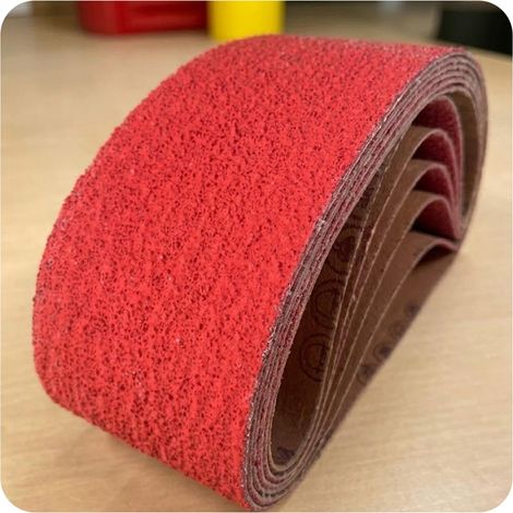 Lot de 10 bandes abrasives céramiques 75 x 457 mm Grain 40 (1/4)